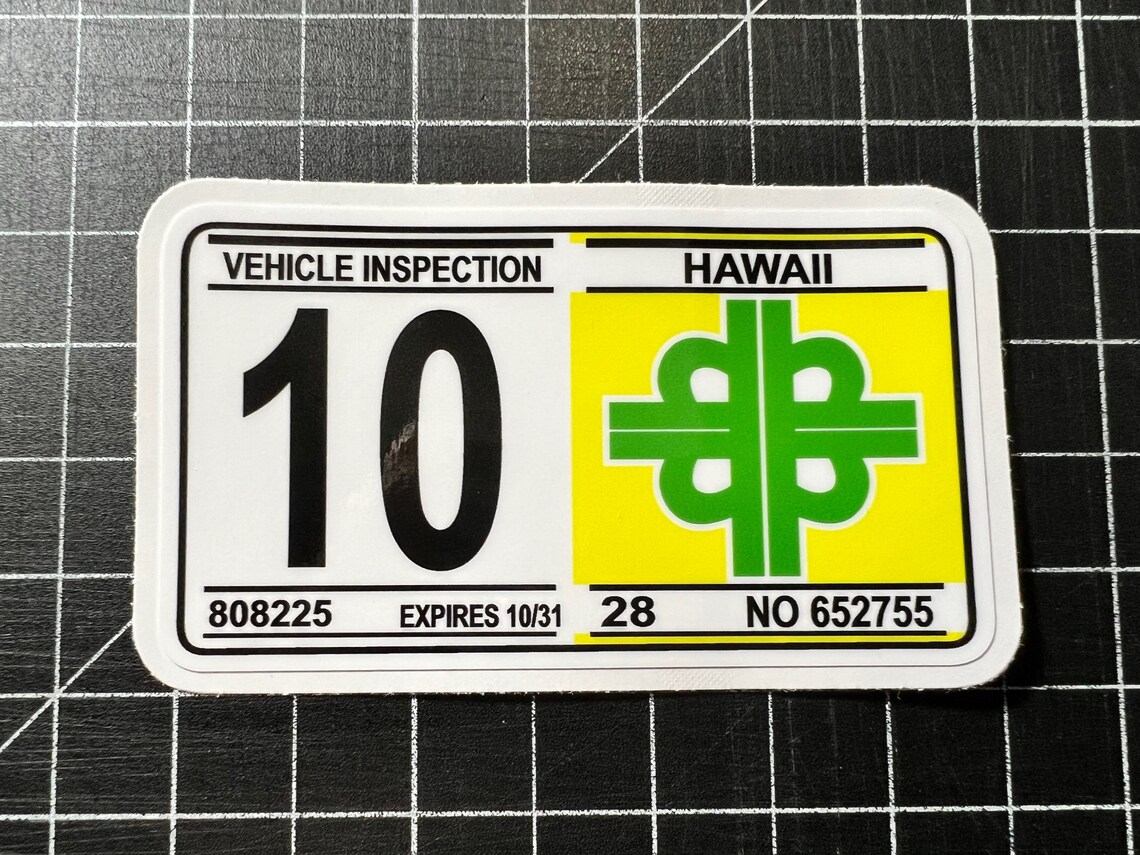 Nostalgic Hawaii Safety Check Sticker 3.5x2 Months 612 Etsy
