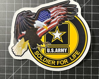 5x4.5" Eagle, Soldier for life Sticker.