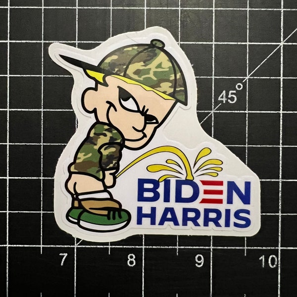 3” Funny Calvin piss on Biden Harris