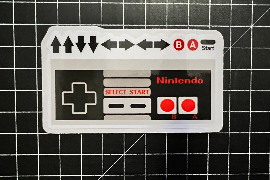 Iconic Contra Code Sticker 4x2” (up, Up, Down, Down, Left, Right, Left ...