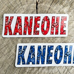 6x2” Red or blue Bandana filled Kaneohe