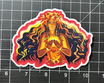 4"Ka wahine ai honua, goddess of fire tutu pele and Round FIRE LAVA REDECORATE