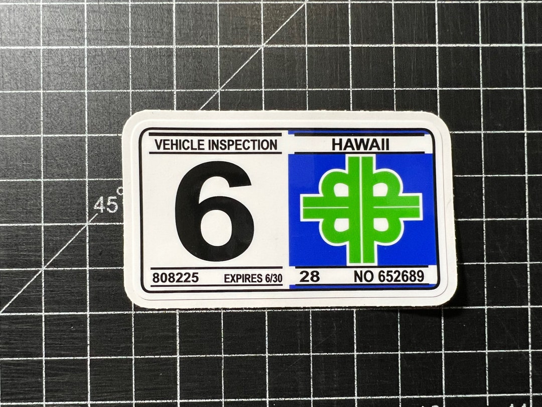 Nostalgic Hawaii Safety Check Sticker 3.5x2 Months 612 Etsy