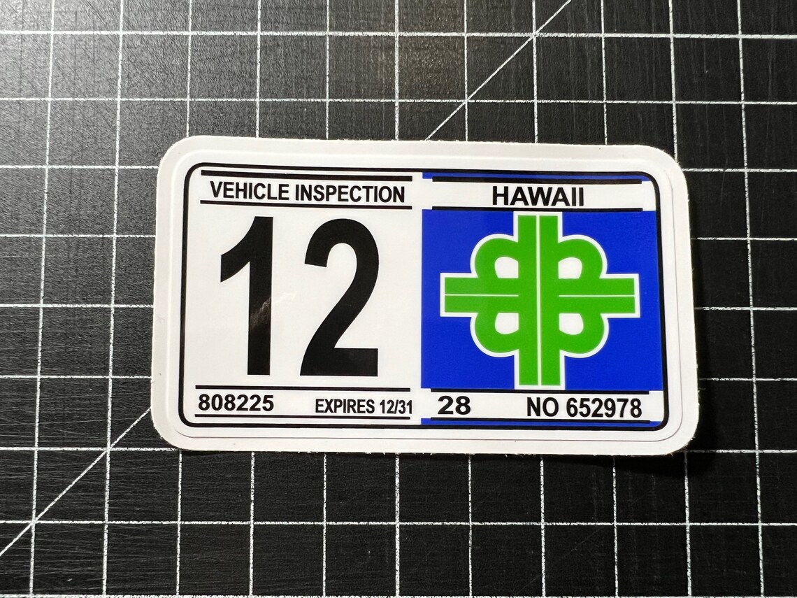 Nostalgic Hawaii Safety Check Sticker 3.5x2 Months 612 Etsy