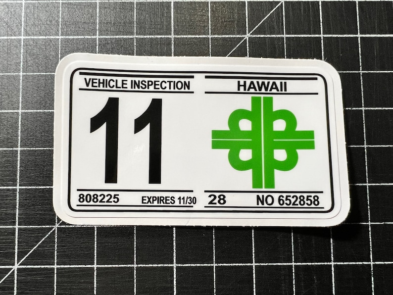 Nostalgic Hawaii Safety Check Sticker 3.5x2 Months 612 Etsy