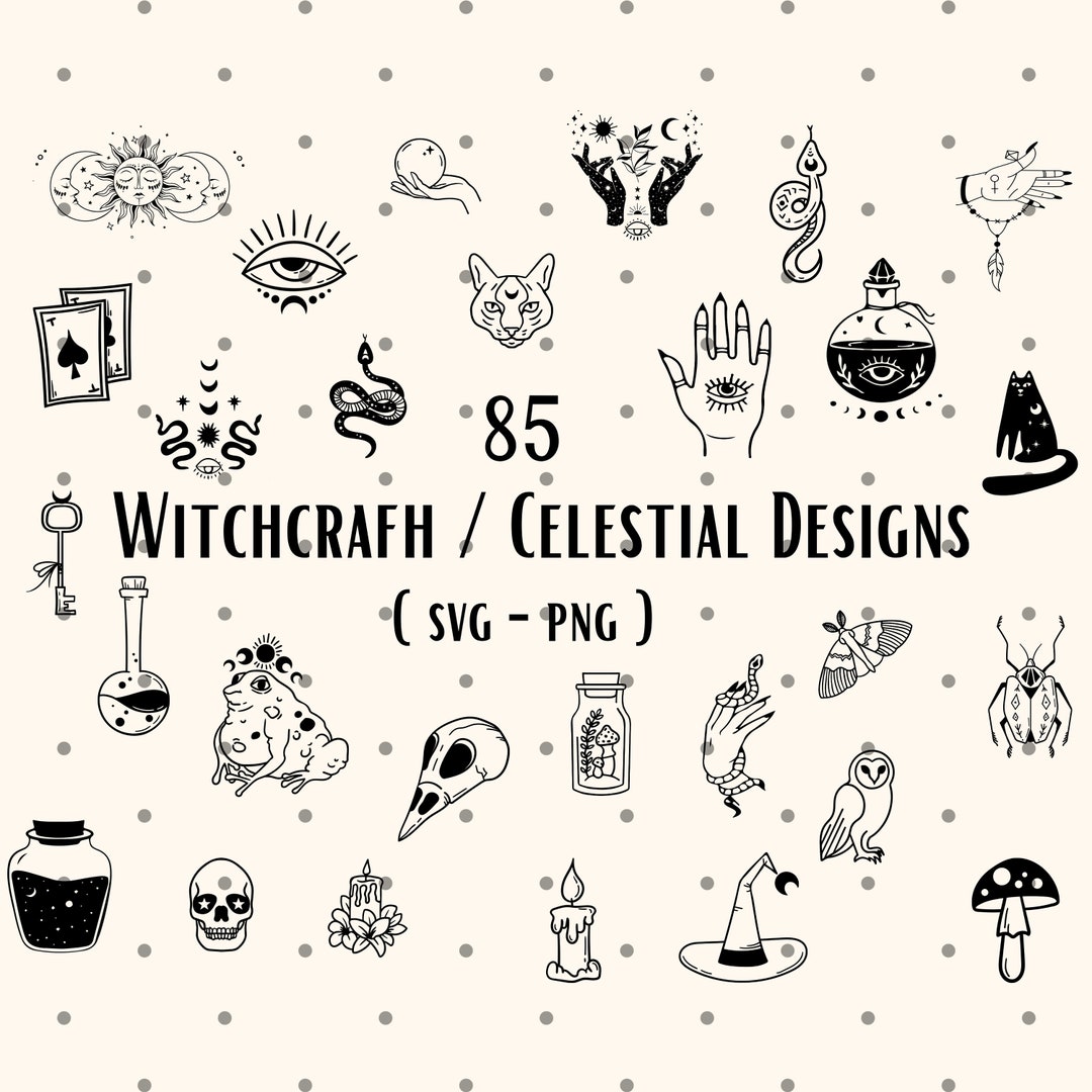 85 Witch Svg Bundle Witchcraft Svg Magic Svg Celestial Svg - Etsy UK