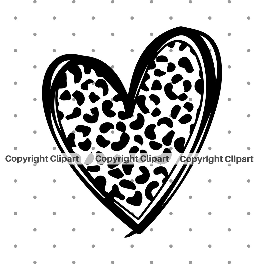 Leopard Print Heart Svg Heart Svg Valentine Svg Love Svg Etsy