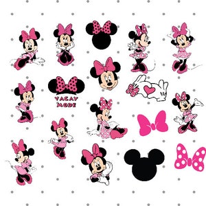 Minnie Mouse Polka Dot Bow 6 Disney Decal Sticker Vinyl Walt Land World