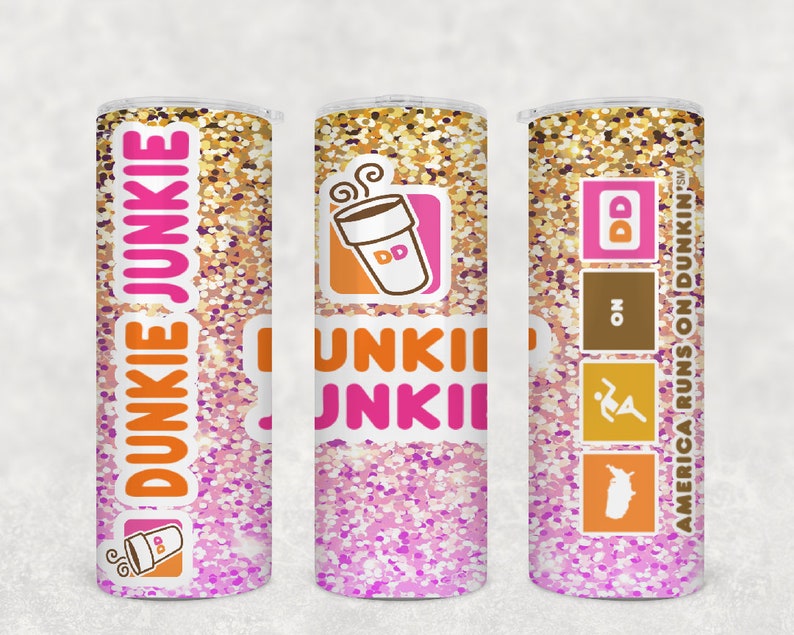 Dunkie Junkie 20oz Skinny Straight Sublimation Design PNG Etsy