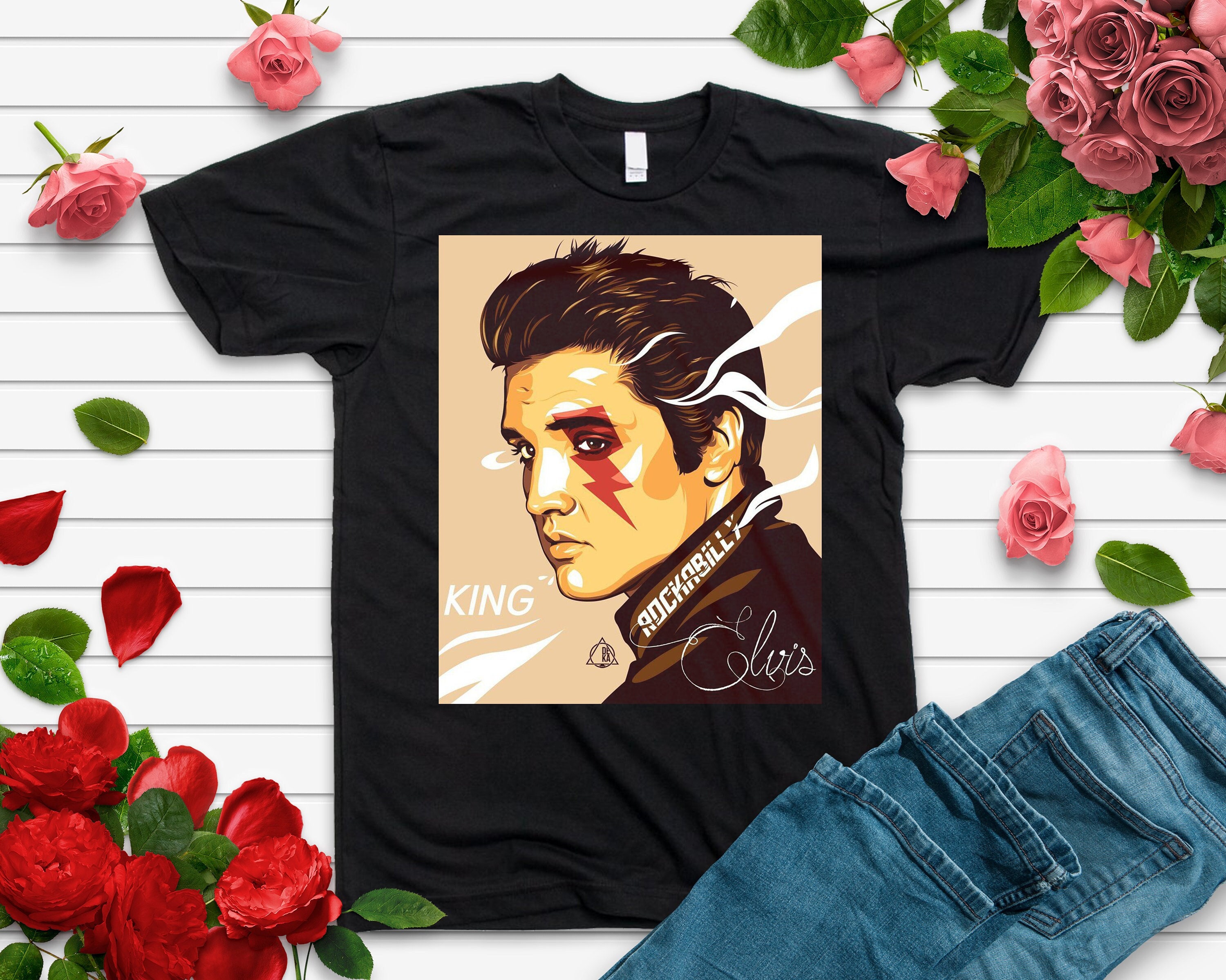 Discover Elvis Presley Offizielles Dancing Star Rock Music T-Shirt