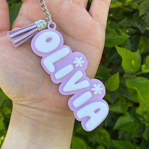 Personalized Keychains, Name Keychains, Acrylic Name Keychains, Pastel Color Keychains, Personalized Name Tags,Acrylic Name Tags,Name Plates