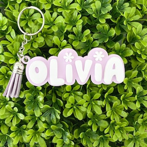 Personalized Acrylic Name Keychain, Pastel Diaper Bag Tag - Etsy