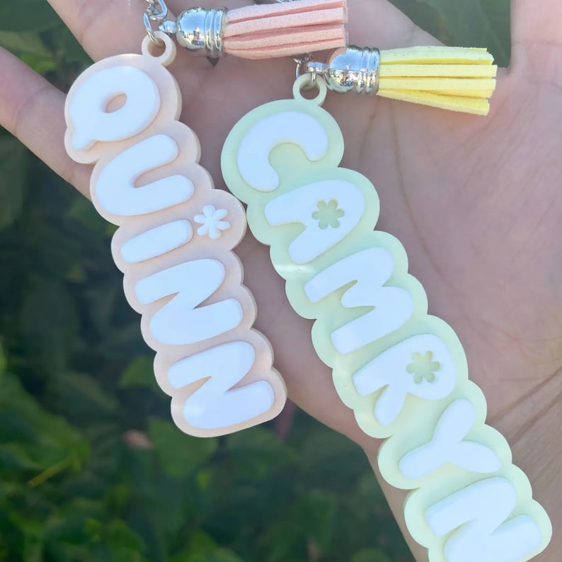 Personalized Keychains Name Keychains Acrylic Name Etsy