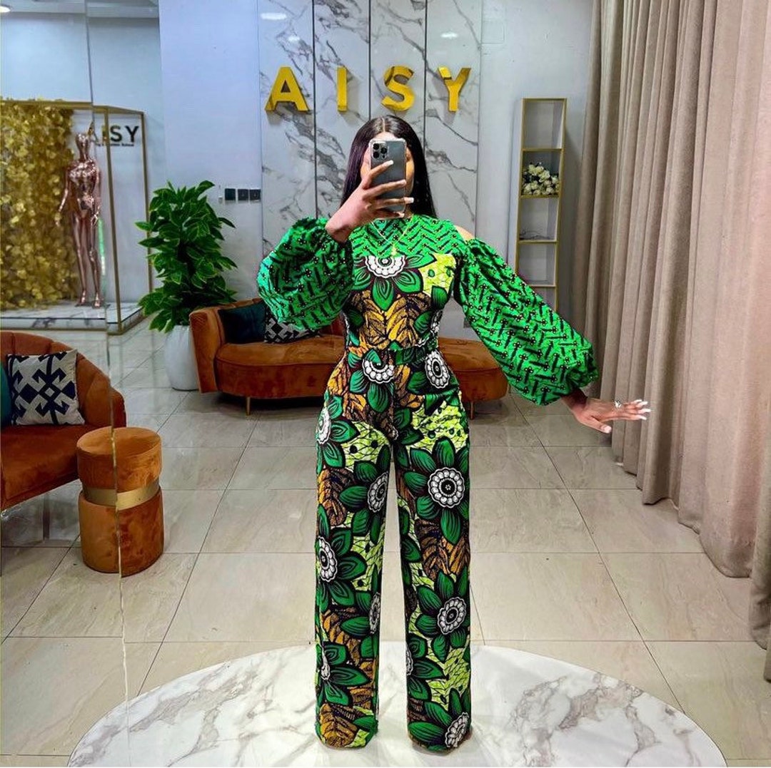 Afrikeseri African Print Jumpsuit with a matching ankara Kimono jacket –  Afrikeseri Kollections