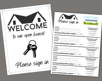 EDITABLE Open House Sign in Sheets Real Estate Printable Realtor Canva ...