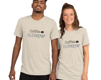 Glaube und Kaffee T-Shirt: Christliches Tri-Blend Tee