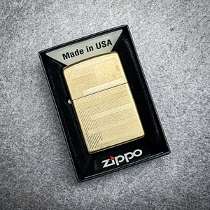 Zippo Logo & Pattern Design Brass Zippo Lighter NEW - Sealed