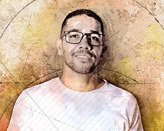 Custom Mixed Sketch digital Portrait from photo Personalized Gift for any occasion