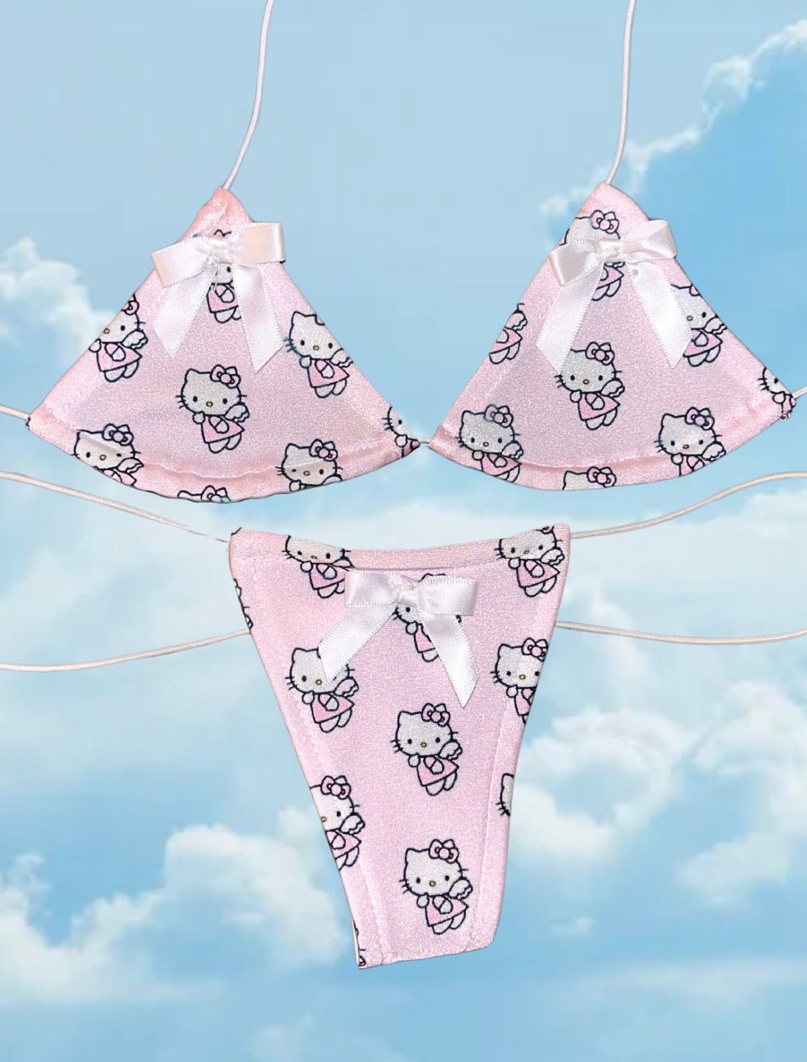 Sanrioed Hello Kitty Y2K Couple Bra Underwear Set Anime Kawaii Men