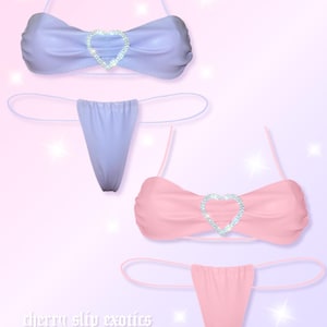 Pastel Feaux Leather Thong Bikini- Exotic dancewear