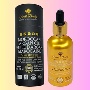 Moroccan Argan Oil, 50 ml - Organic Cold-Pressed - Nourishing Omega Fats - Skin Elasticity Booster - Hair Health - USDA ECO-CERT