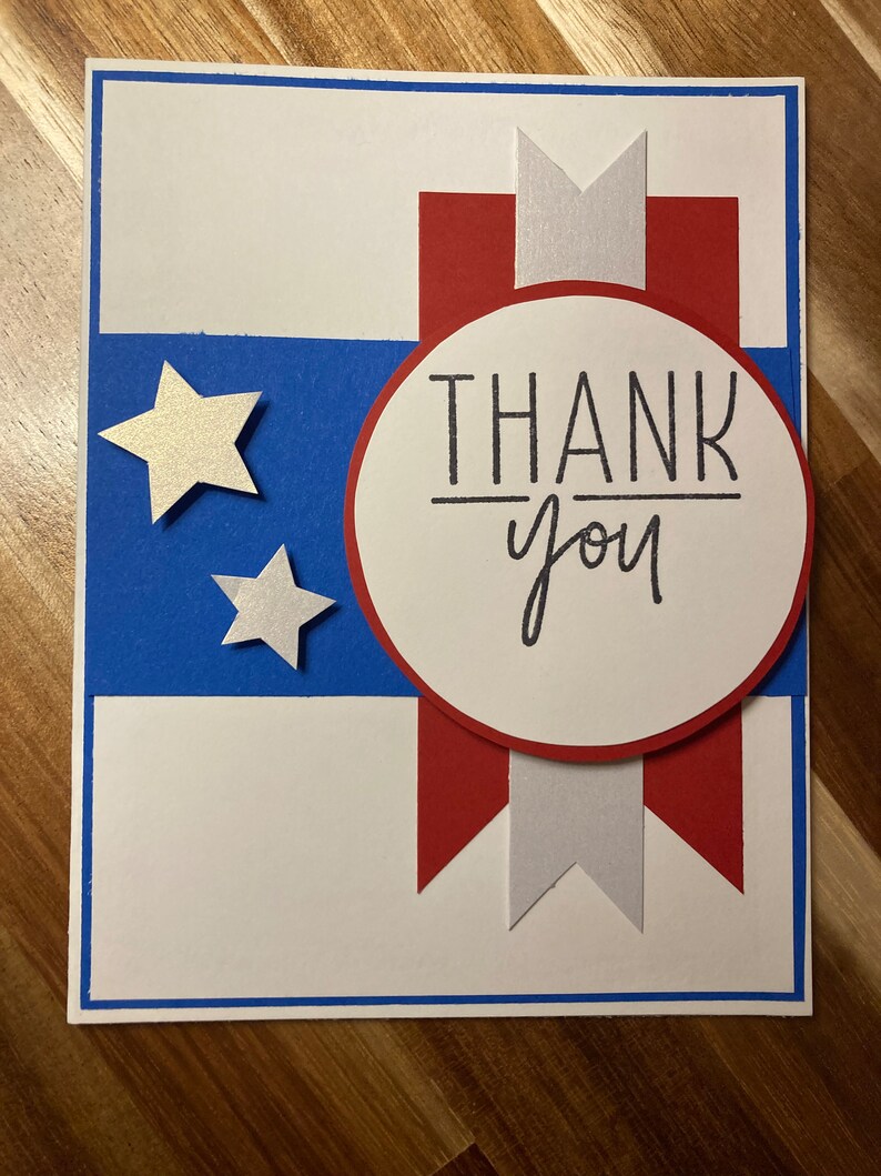 Patriotic Greeting Card Pack of 9 Thank You - Etsy