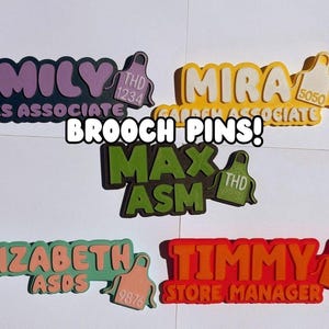 Personalized Name Tag Pin The THD 3D Printed for Work