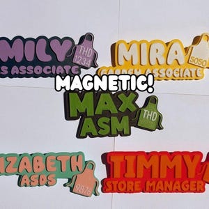 Magnetic Personalized Name Tags The THD 3D Printed for Work