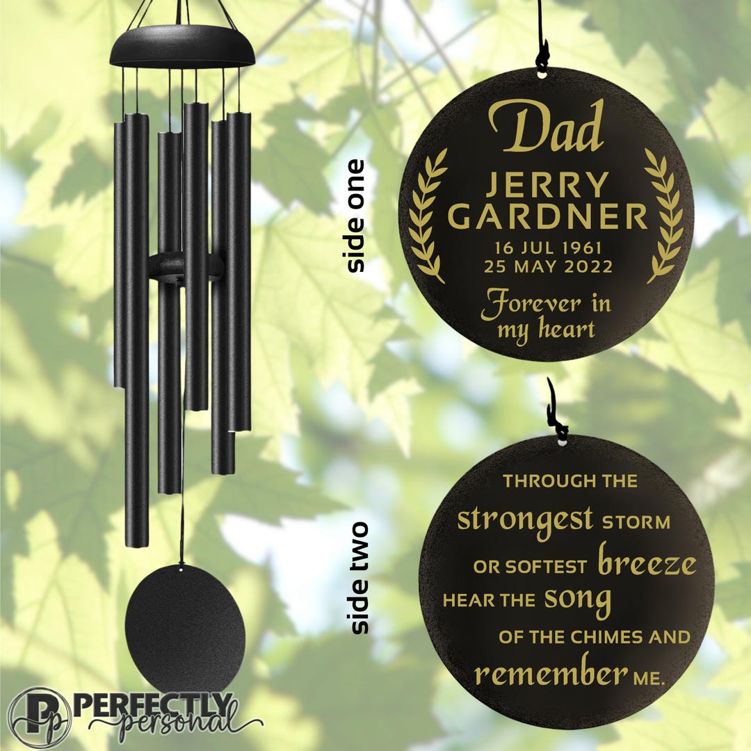 Personalized Dad Photo Circle Wind Chime - Dad Memorial Gift - I Am Always With You