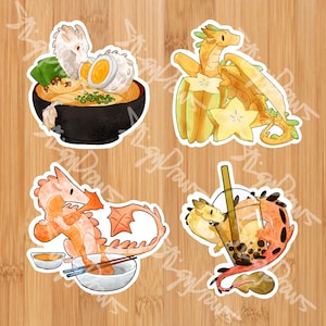 BUY 2 GET 1 FREE Chibi Dragon Stickers (glossy)