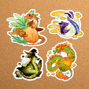 BUY 2 GET 1 FREE Chibi Dragon Stickers (glossy)