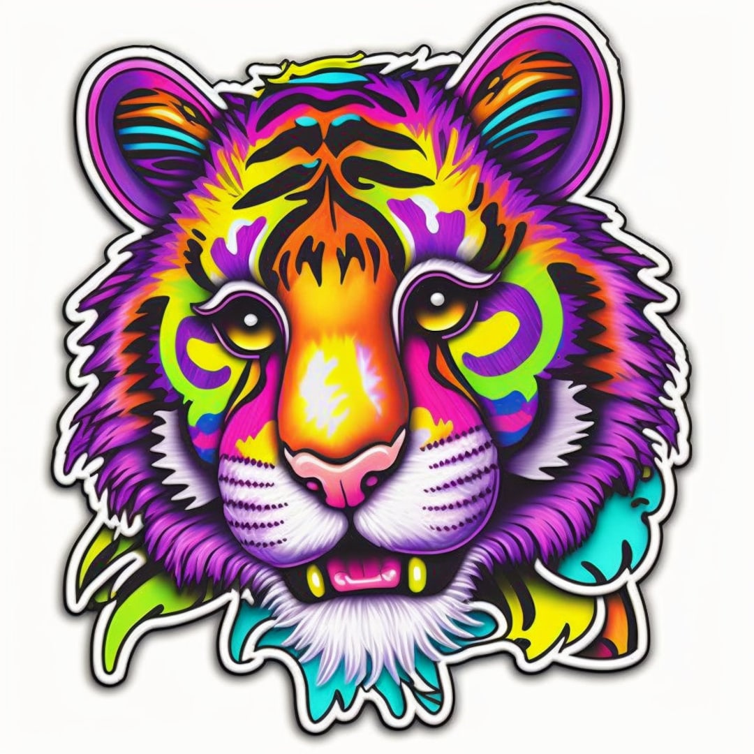 Lisa Frank Tiger Sticker - Etsy