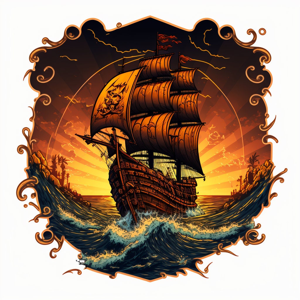 Pirate Ship Sticker / matte / 4X4 / Taleas Merch