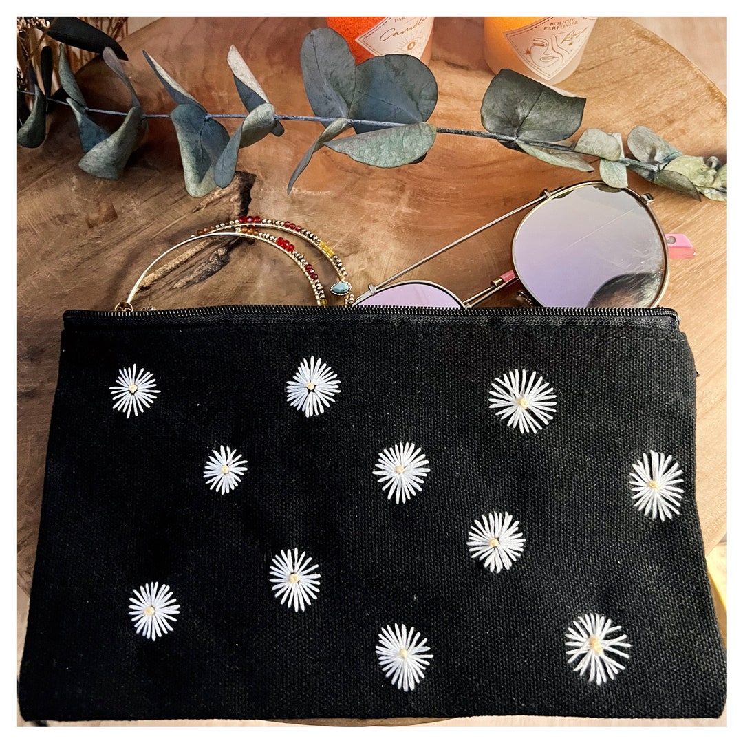 Pouch/hand Embroidered/case/fabric Pouch/cotton Case/storage/reusable ...