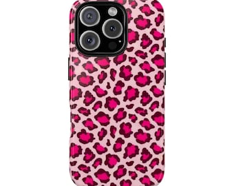 GALLERIA hot pink cheetah print protective phone case - leopard print, animal print, y2k aesthetic, Trendy, Cute, Stylish iphone cover