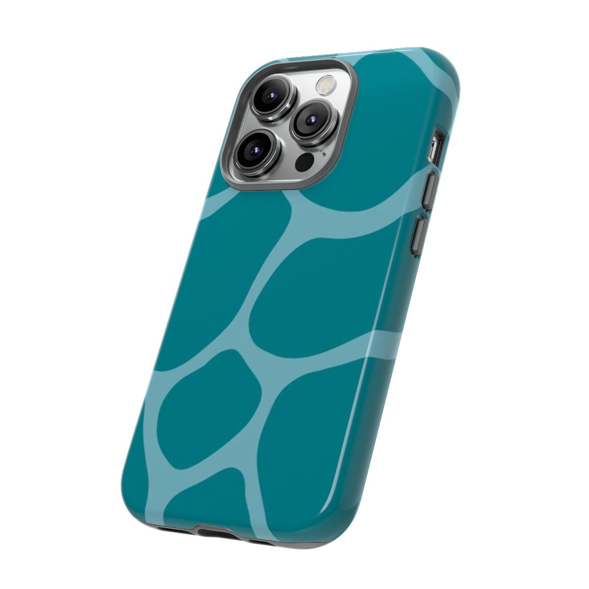 AQUA Turquoise Protective Phone Case - Abstract Stone Pattern