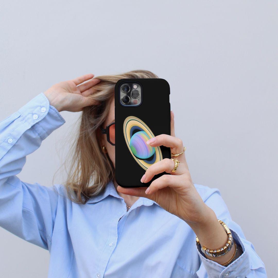 NEON SATURN outer space Protective | Trendy | Cute | Aesthetic | Stylish | Sleek | Chic | iphone case | iphone 15 and more | Google Pixel
