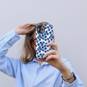 AURORA Blueberries Phone Case | Aesthetic Summer Floral Design | Cute Girly Tough Case | Cottage Core & Preppy Style