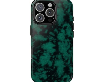 ELSIE mörkgrönt tie dye-mobilskal - y2k-estetik, trendig, söt, cool tjejestetik, snygg, mode, IT-tjej skyddande iPhone-skal