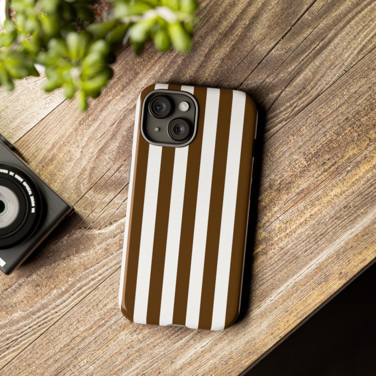 Henri Bendel - ヘンリーベンデル iPhoneケース HENRI Brown and White Striped Bendel Inspired Protective