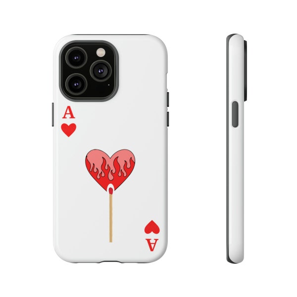 FLAMING Ace of Hearts protective | Trendy | Cute | Aesthetic | Stylish | casino | gambling | iphone case | iphone 15 and more | Google Pixel