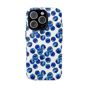 AURORA Blueberries pattern watercolor pretty Coquette Cottage Core Aesthetic Girly Cute  Fruit pattern preppy protective Phone Case