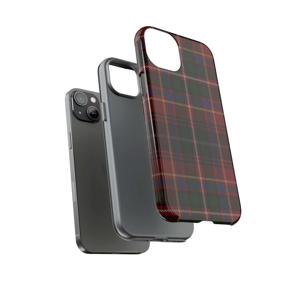 WALLY Christmas Holiday Plaid Protective Phone Case, Preppy