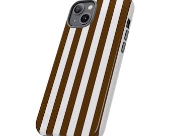 Henri Bendel - ヘンリーベンデル iPhoneケース HENRI Brown and White Striped Bendel Inspired Protective