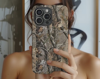 MIKE Hunting Camo iPhone Case | Trendy Real Tree Pattern for Fishing & Outdoors | Protective Case for iphone gift for him | hunting pattern