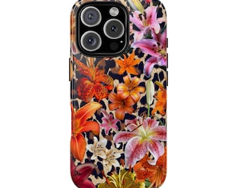 CHARMAINE Animal Print Protective Phone Case | Charmaine Leopard Hibiscus Floral | Trendy, Cute & Stylish Summer iPhone Case