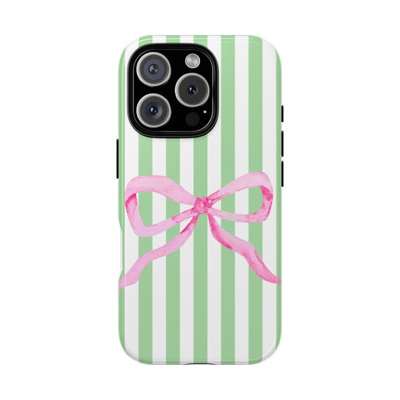 ADDISON Green & White Stripes Pink Bow Protective Phone Case Preppy, Classy, Trendy, Cute, Girly, Stylish, Chic, Girly Aesthetic iPhone Case - Etsy ADDISON Green & White Stripes Pink Bow Protective Phone Case Preppy, Classy, Trendy, Cute, Girly, Stylish, Chic, Girly Aesthetic iPhone Case - Etsy