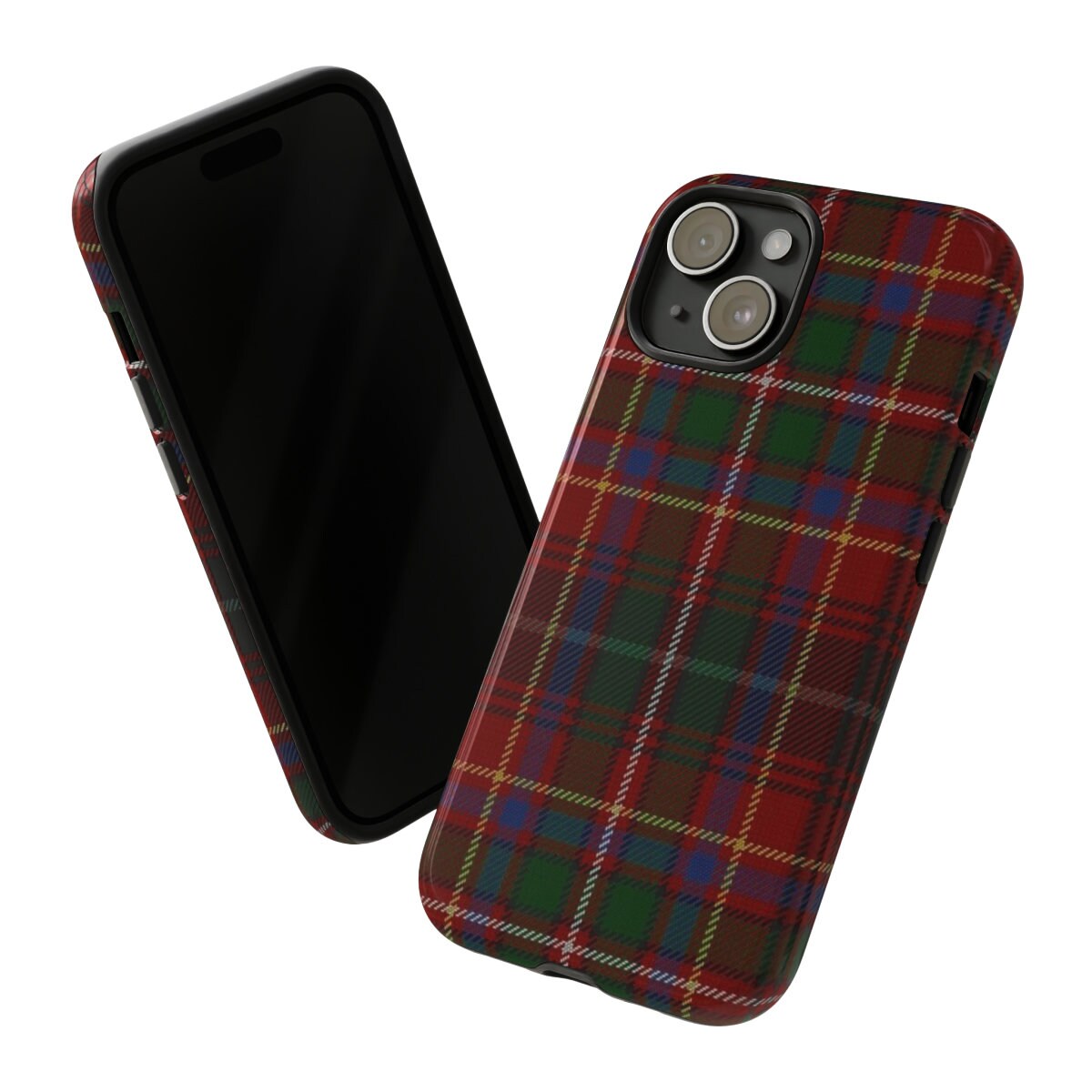 WALLY Christmas Holiday Plaid Protective Phone Case, Preppy