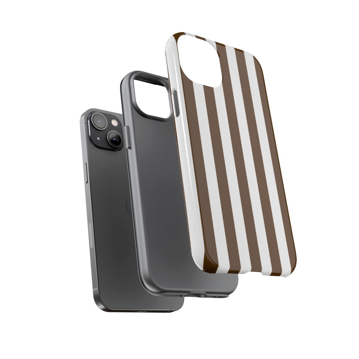 HENRI Brown and White Striped Bendel Inspired Protective