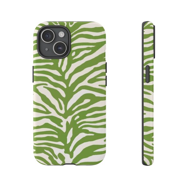 POLLY green zebra print Protective phone case animal print | Trendy | Cute | Girly | Preppy Aesthetic | Trendy | Stylish | iphone case